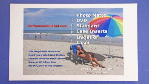 Photo Matte DVD Case Inserts Photographic Quality Inkjet Laser 50 sheets #8514HR