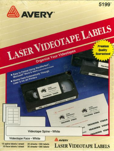 Avery Dennison 5199 White Laser Videotape Face &amp; Spine Labels 4 Packs of 50 Shts