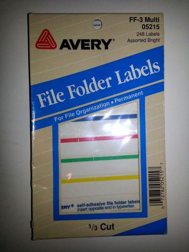 Avery File Folder Labels - 248 ct - Assorted Color - New!!