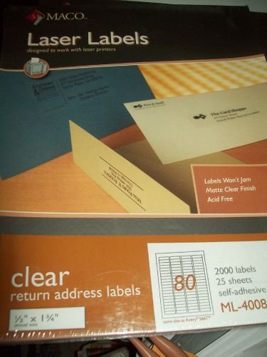 Maco Clear Address Laser Labels -ML4008 2000Labels Self Adhesive