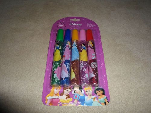 5 Pack Disney Princesses Acid-Free Non-Toxic Glitter Glue Pens, NEW IN PACKAGE!!