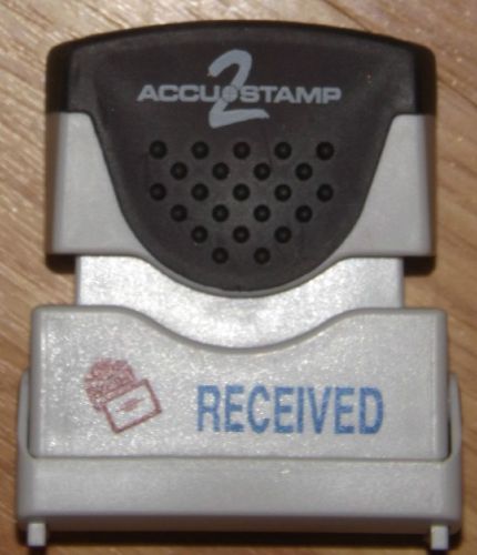 Accustamp2 Shutter Stamp with Microban, Red/Blue, &#034; RECEIVED &#034;, NEW