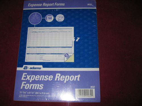 ADAMS EXPENSE REPORT FORM 9032: 50 CARBONLESS SETS 11-7/16 x 8-1/2 FREE SHIP