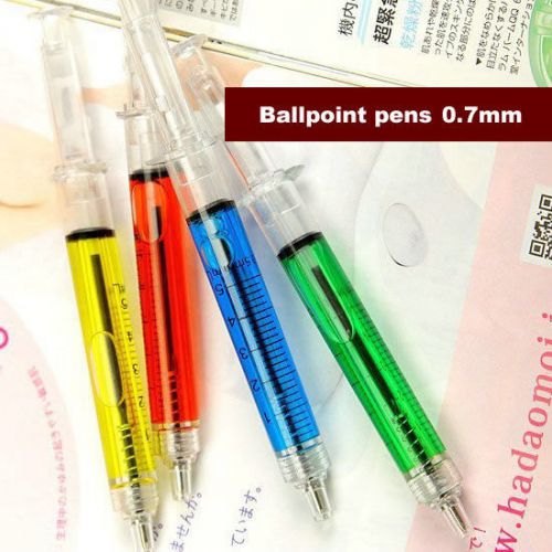 12 pcs/Lot Syringe pen Ballpoint pens Kawaii Stationery Ball Point Pens Gift
