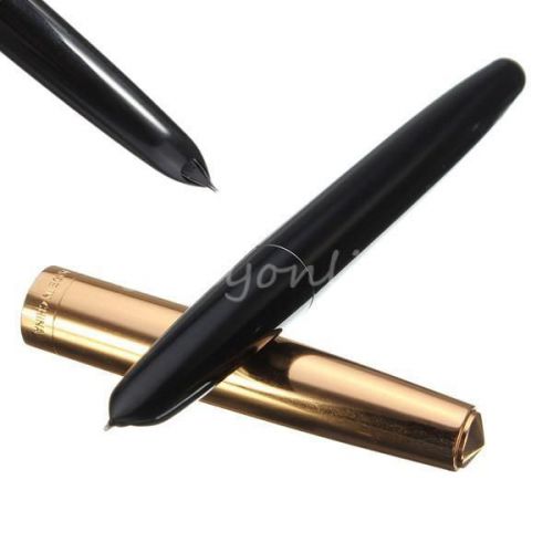 Vintage Black HERO 612 Fountain Pen Golden Cap Smooth Charm Business Office Gift