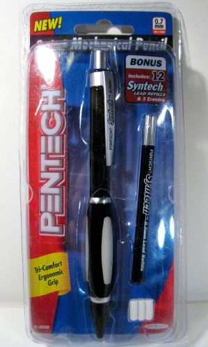 Pentech Syntech Mechanical Pencil .7mm  w/ 12 refills and 3 erasers  #0968TJ-NEW