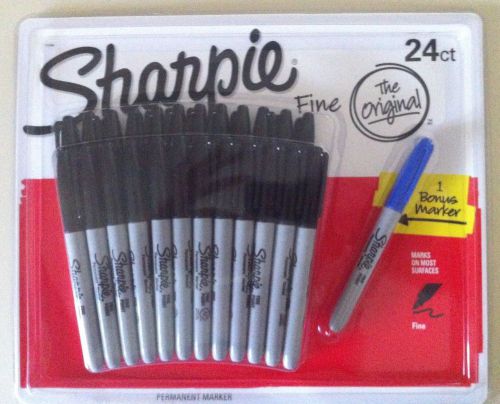 ORIGINAL Sharpies Permanent Assorted Markers Texta Black Pens Pack Of 24 Units