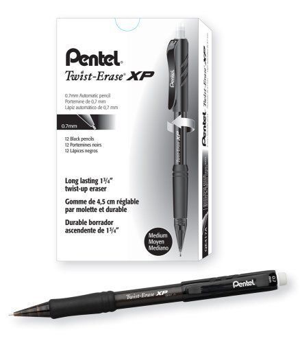 Pentel QE417A Twist-erase Express Mechanical Pencil, 0.7 Mm, Black Barrel
