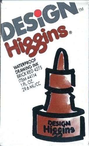 Higgins Waterproof Drawing Ink, Brick Red 4275 - 44114 - 1FL. OZ.