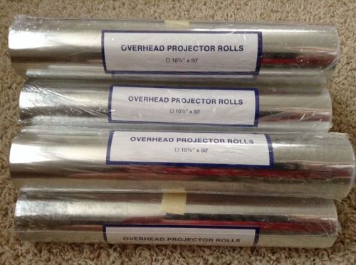 Lot Of 8 Overhead Projector Write On Film Rolls 10 1/2&#034; Inches x 50&#039; feet NOS