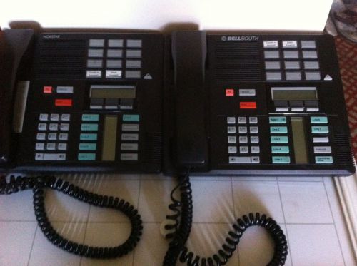 2 Nortel Meridian M7310 Telephone Answering Syst. Black 6 Line Office Conferance