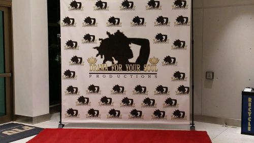 Step and Repeat  Backdrop Banner 8&#039;W x 8&#039;H + Stand
