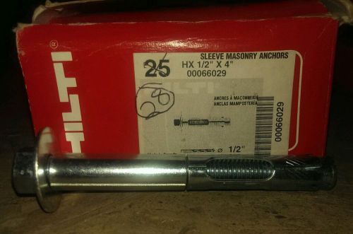 Hilti concrete sleeve anchor 1/2 x 4 box of 28 for sale