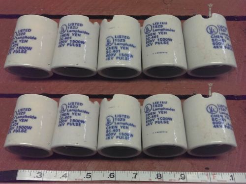 Lot of 10 Ceramic Lampholders-Listed Chen Yeh 600V 4KV Pulse