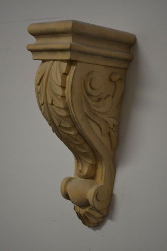Hand Carved Acanthus Maple Corbel 4-1/2&#034; x 5-1/4&#034; x 12-1/2&#034;