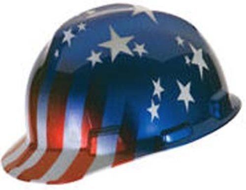 MSA Safety Hardhat Cap V-Gard Stars &amp; Stripes