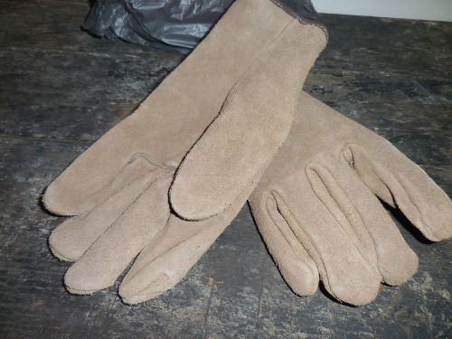 Men&#039;s leather fencer work glove, brown, large new free shipping for sale