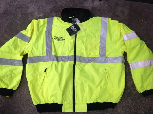 waterproof safety jacket with hood And Removable fleece lining. Size 4X Large