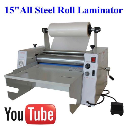 All metal 15&#034;roll laminator single/dual sided thermal/cold/hot laminating video for sale