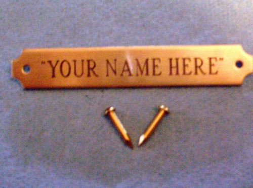 Custom Engraved Solid Brass 1/2 x 3 &#034;N&#034; Name Plate Sign ID Tag Picture Frame USA