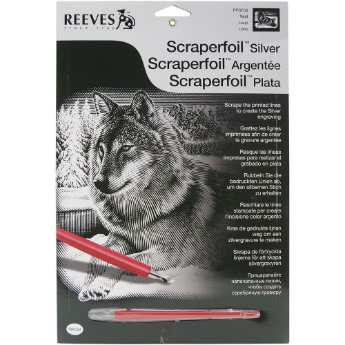 Reeves Engraving Tools Silver Scraperfoil Kit 8X10 Wolf