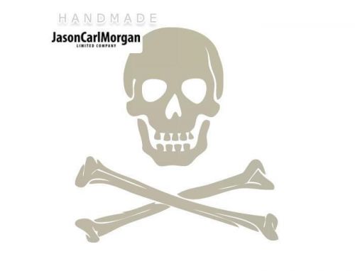 JCM® Iron On Applique Decal, Skull and Bones Silver
