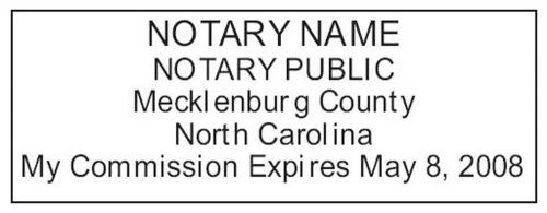 For North Carolina NEW OFFICIAL NOTARY SEAL RUBBER STAMP Office use