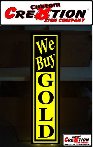 LED Light Box sign - We Buy GOLD - 46&#034;x12&#034; -  Neon/banner alternative, window