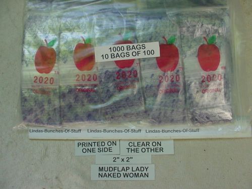 1000 Mud Flap Lady Naked 2&#034;X2&#034; 2 Mill Plastic Zip Bags Printed