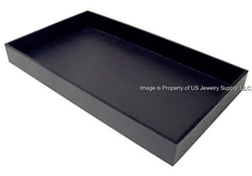 12 black leatherette 14 3/4&#034; x 8 1/4&#034; x 1&#034; utility display trays for sale