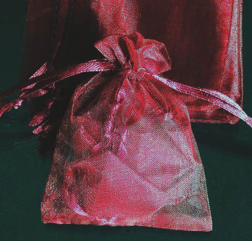 50x Solid Wine Dark Red Organza Bag Pouch for New Year Gift 12x17cm(4.5x6.5inch)