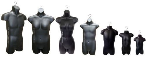 Set of 7 Mannequin Male Female Torso Body Dress Form Display Hanging Clothing