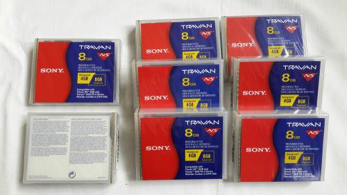 LOT OF 8 Sony 4GB/8GB Travan  Data Tape Cartridge