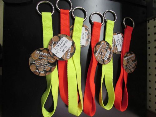 (6) ORANGE OR YELLOW FORESTERS WEAVER 13&#034; CHAIN SAW STRAP W/ RING