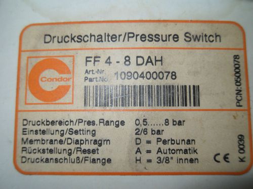 (n3-1) 1 new condor werke ff4-8dah 1090400078 pressure switch for sale