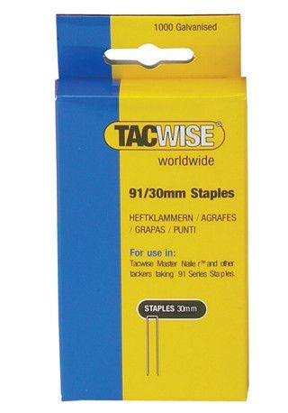 TACWISE 0283 - 91/15 (15mm) NARROW CROWN DIVERGENT POINT STAPLES - Pack of 1000