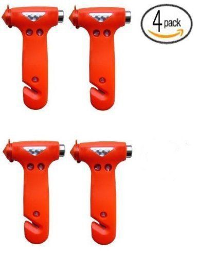 Payeel Seatbelt Cutter Window Breaker Escape Tool (Dark Orange 4 pack)