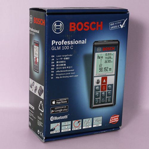 BOSCH Laser Measure GLM 100 C 3.7 Li-ion Battery ClassII 630-670nm Up to 330-ft
