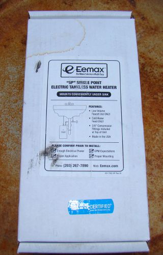 Eemax single point tankless water heater sp3012, 3kw, 120v ac brand new in box for sale