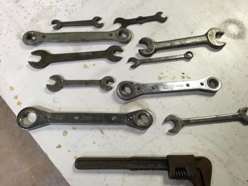 Lot of 11 vintage wrenches open end double ratcheting trw proto usa made for sale