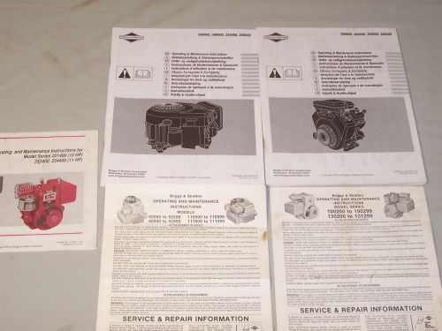 Briggs &amp; Stratton Engine Operating and Maintenance Instruction Manual