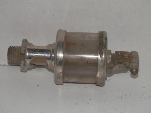 Antique Hit Miss Gas Steam Engine Silver tone Cylinder Oiler Marked Patd 3-30-15