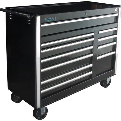 11 Drawer 42&#034; Aurora Tools Professional Tool Chest Cart 1320lbs Capacity