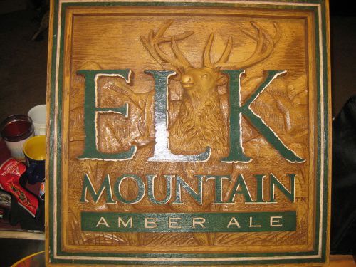 Elk Mountain Amber Ale Distillery Bar Sign Man Cave Wall Plaque Large 3-D design