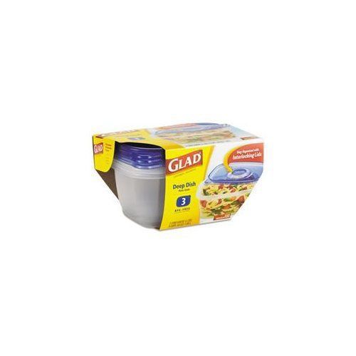 Glad® GladWare Deep Dish Food Storage Containers, 64 oz, 3/Pack