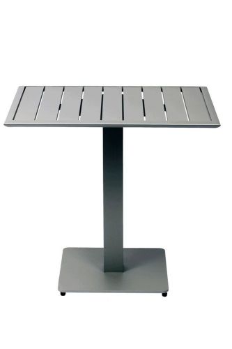 New South Beach 24&#034; X 32&#034; Titanium Silver Outdoor Aluminum Table with Base