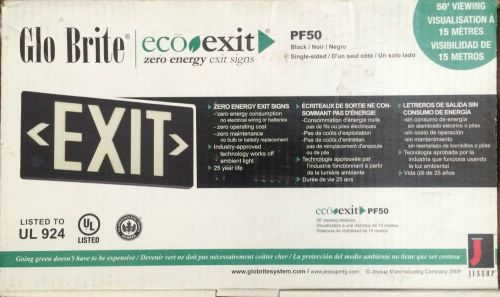 Glo Brite Eco Exit PF50 Exit Sign - New in the Box - Black, Single Sided