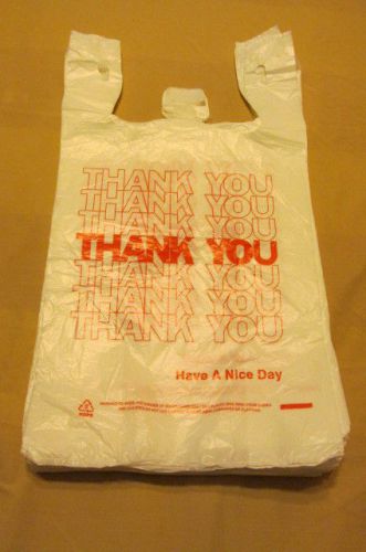 PLASTIC T-SHIRT BAGS LOT OF 150 STORE SHOPPING BAGS TAKEOUT THANK YOU BAGS