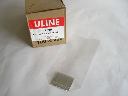 Uline 1 3/4 x 1 3/4 x 8 1/2&#034; Clear Stand Up Bags