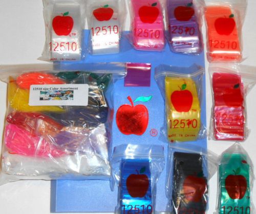 Apple brand baggies zippitz bags 1.25&#034;x1&#034; 12510 size assorted colors  (1000ct) for sale
